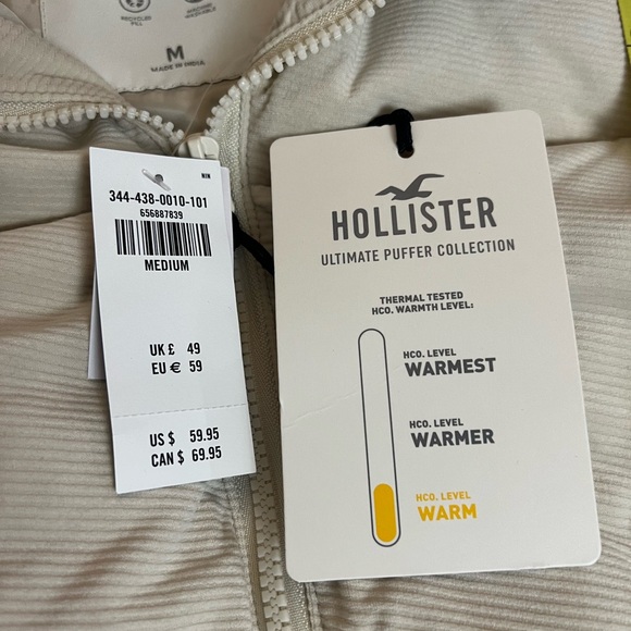 Hollister Off-White Quilted Vest - Picture 7 of 8